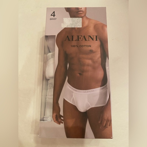 Alfani Men’s 4 Pack Briefs in White Size XXL 41-43 NWT - Picture 1 of 4